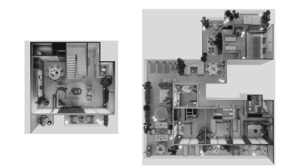 Планировка объекта 3 спальни в ЖК OAK YARD № 11023 (2D)