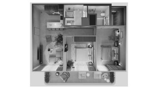 Apartment floor plan, 2 bedrooms in OAK YARD No. 11022