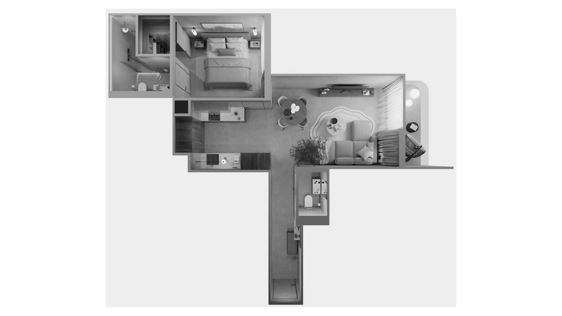 Property floor plan, 1 bedroom in OAK YARD No. 11021